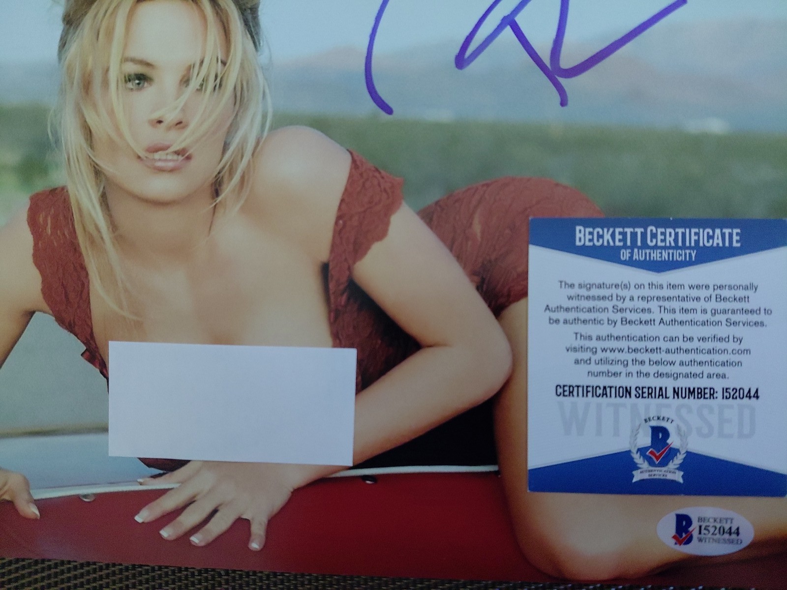 Pamela Anderson Baywatch & Playmate Hand Signed 8×10 Autograph Beckett COA