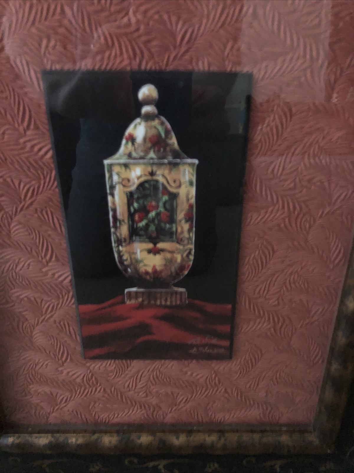 Set of 2 Paragon Picture Gallery French Porcelain Vases Framed Matching Frames