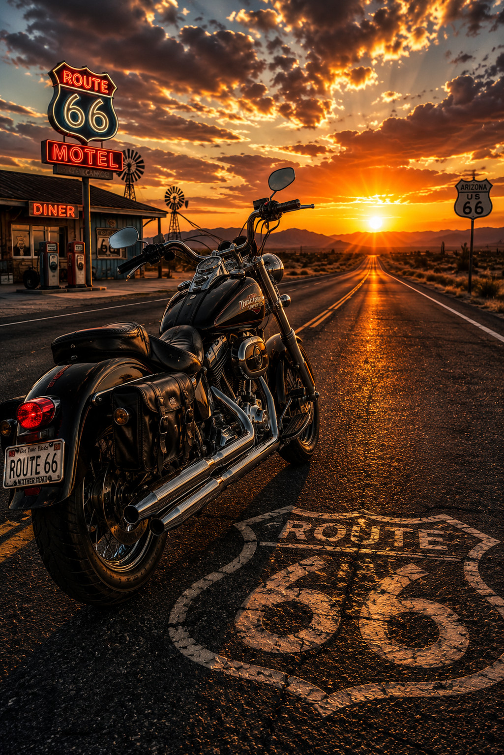 Digital Image Picture Photo Pic Wallpaper Background Harley Davidson Route 66