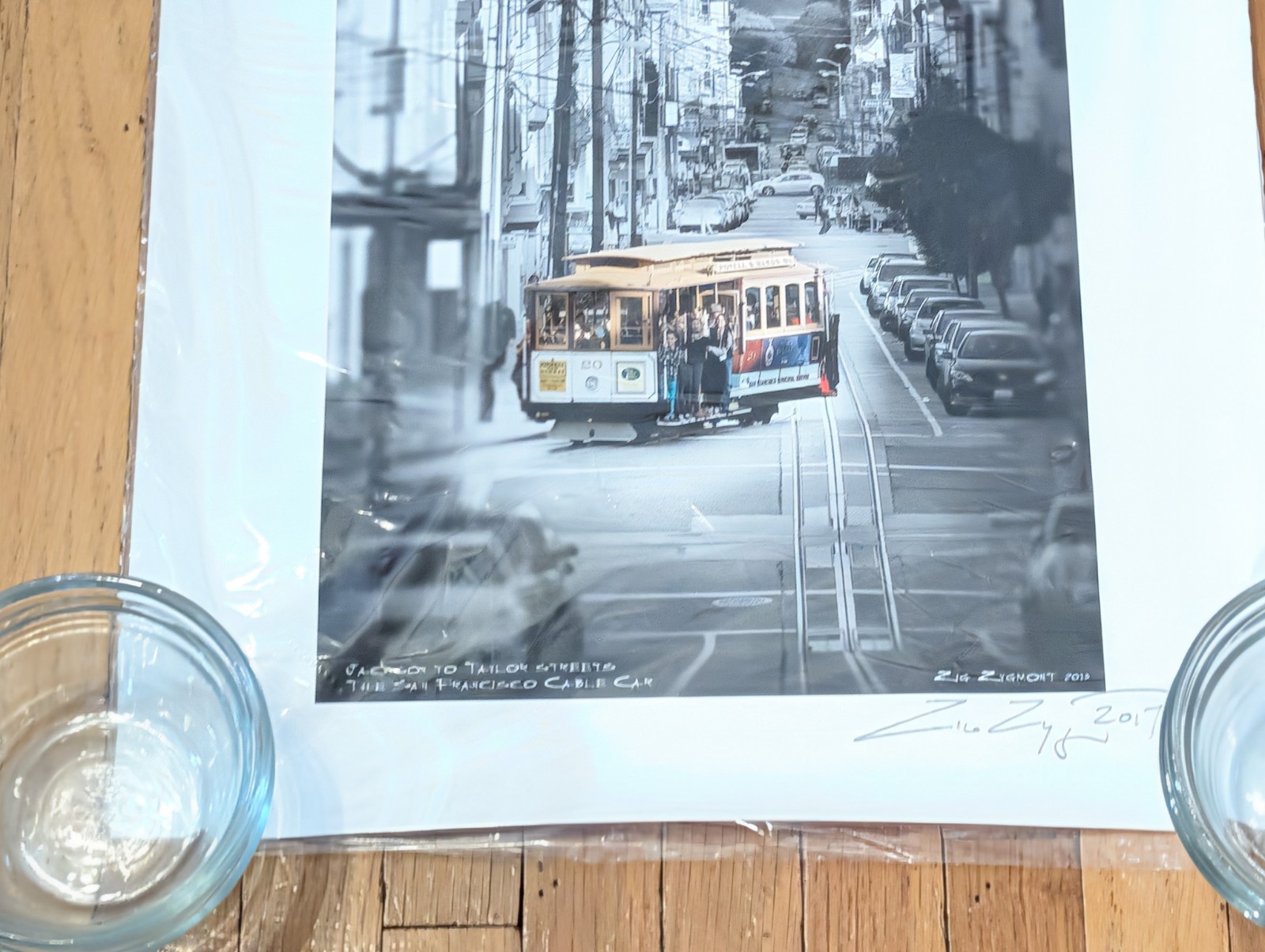 San Francisco Cable Car By Zig Zygmont 2013 Photo 19″ x 13″ Signed Dated 2017