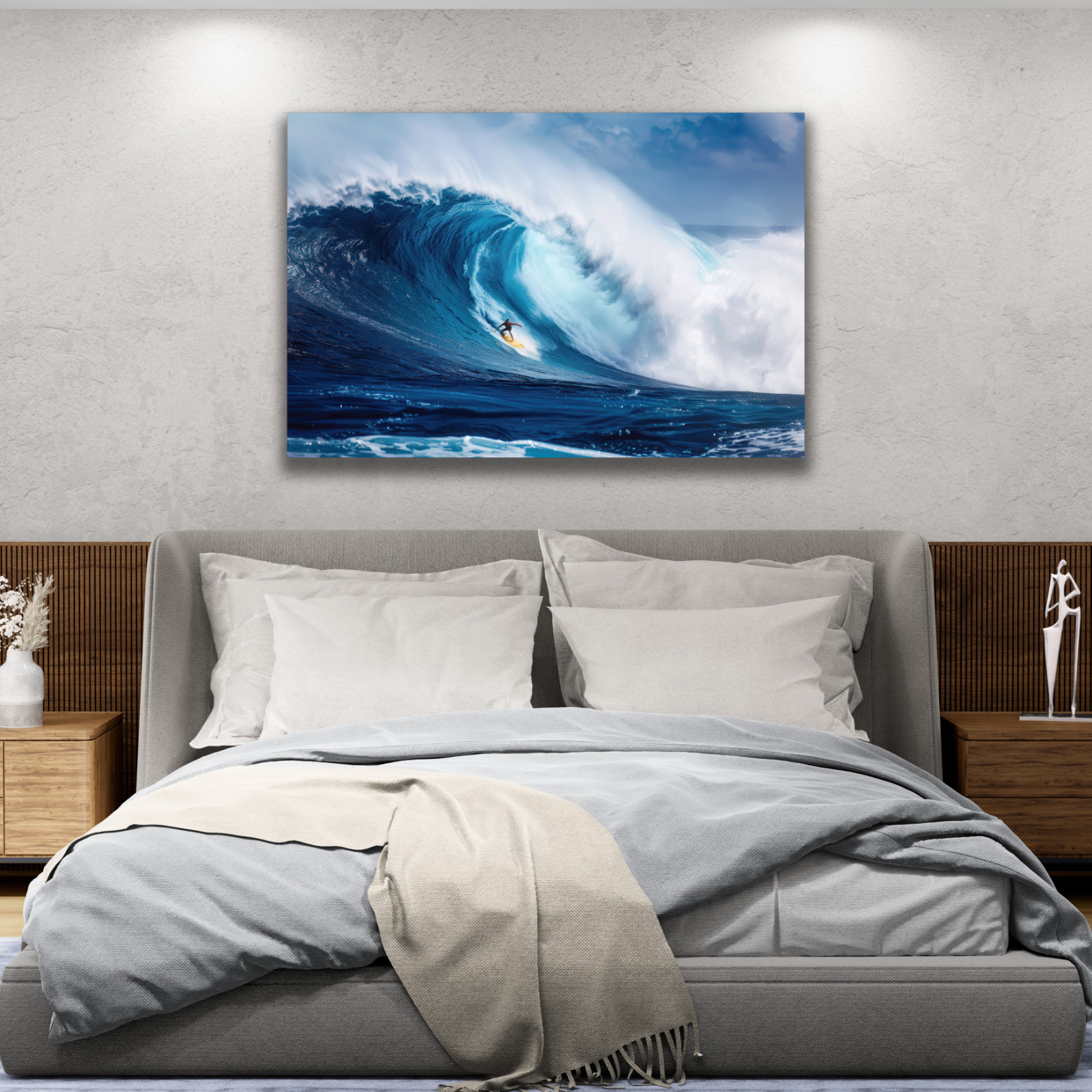 Surfing Photo, Hawaii Beach Surfing, Surfer Image Print, Huge Ocean Waves Beach