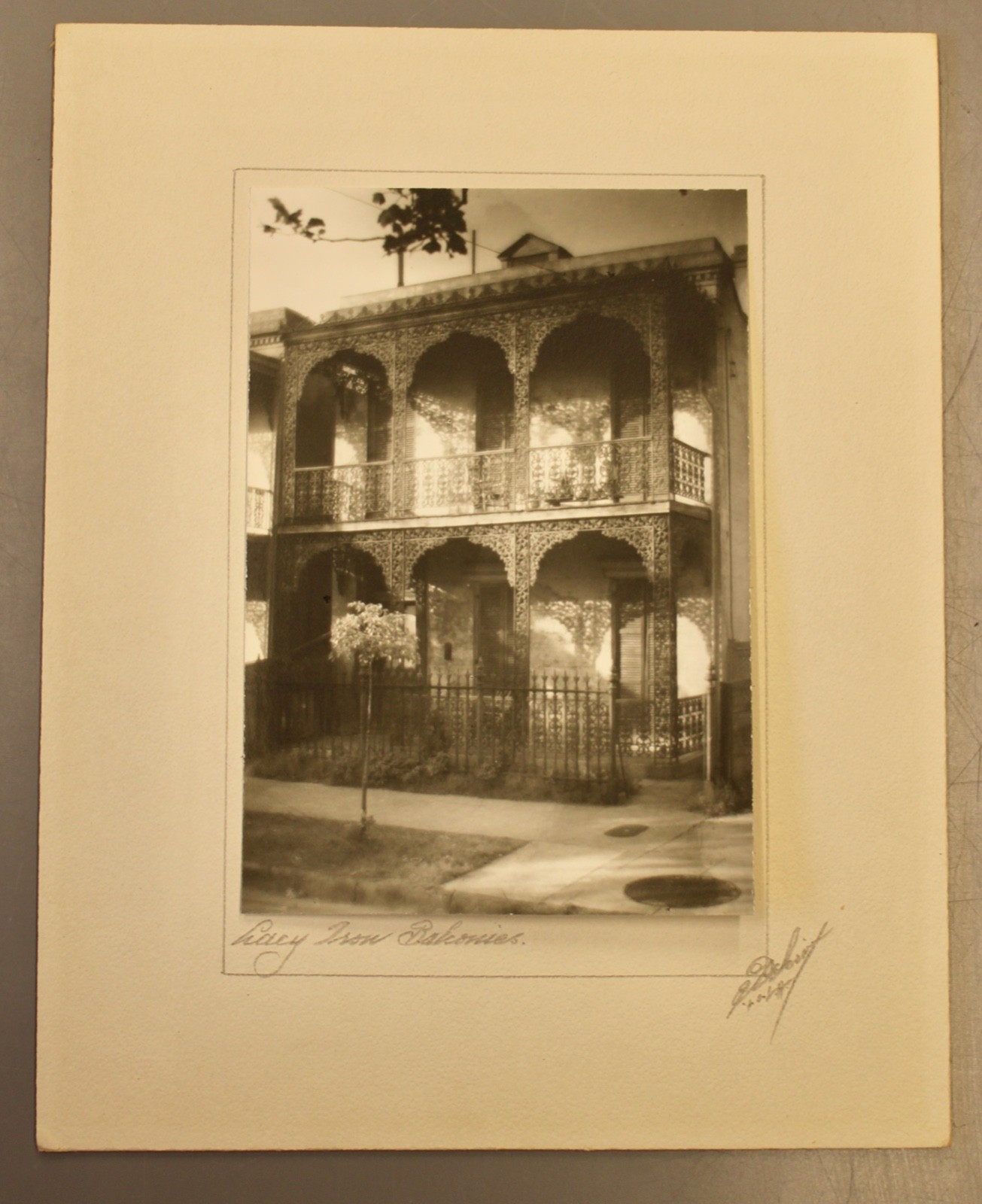 06/29. Eugene Delacroix Signed “Lacy Iron Balconies” Silver Gelatin Print