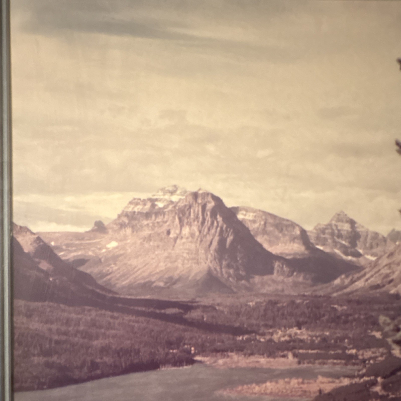 Vintage Glacier National Park St Mary Lake Large Framed Double Matted Photo