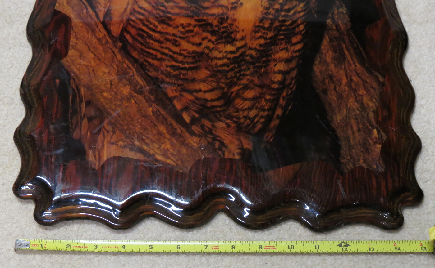 Great Horned Owl Vintage Wall Plaque Photo 15″ x 22″ Wooden High Gloss Finish!
