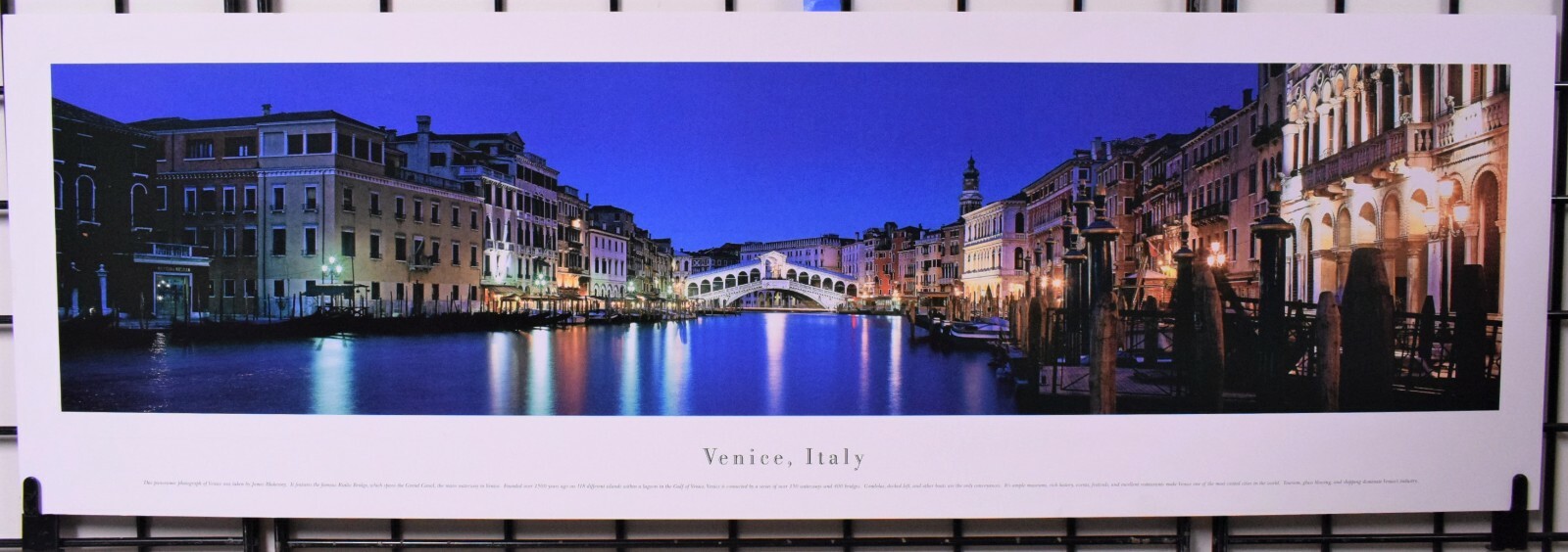Venice, Italy / Rialto Bridge at Night – Unframed, Blakeway Panorama Print