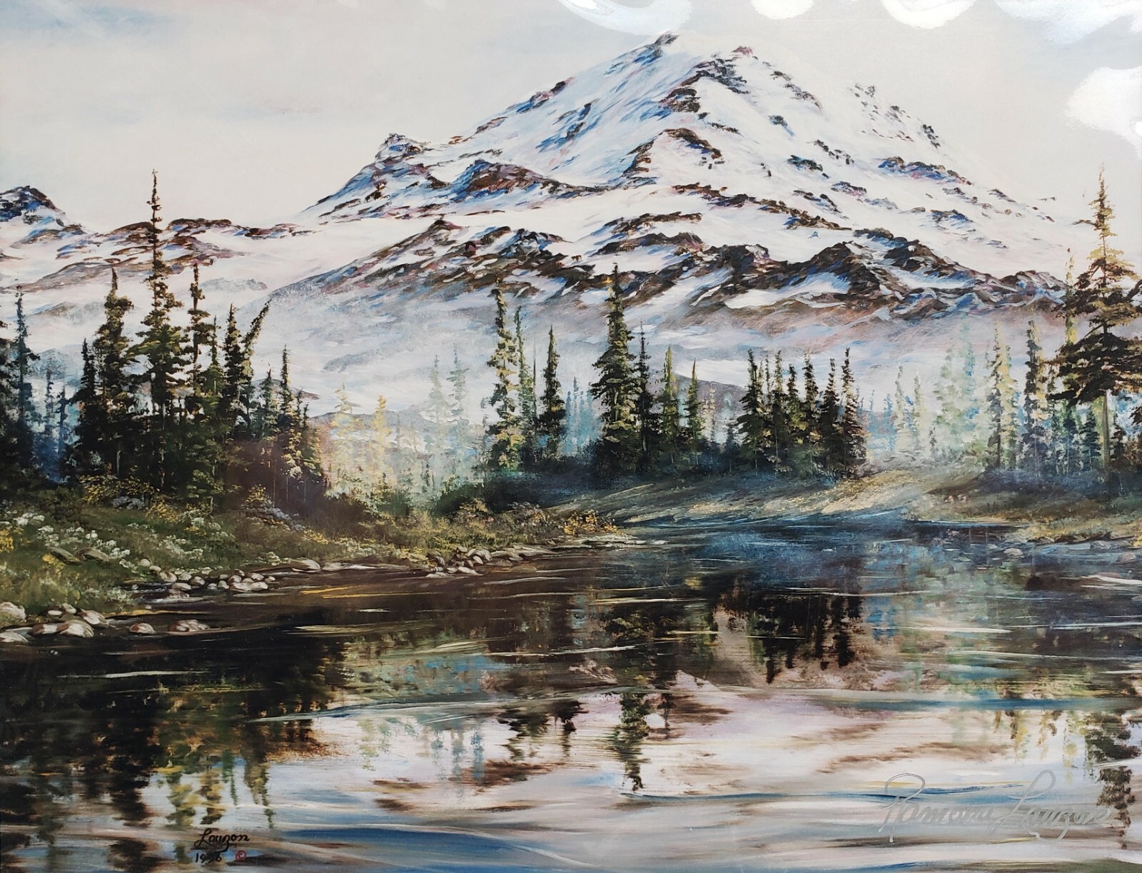 Ramona Kmetz Lauzon Signed Fine Art Matted Print Landscape Mountains