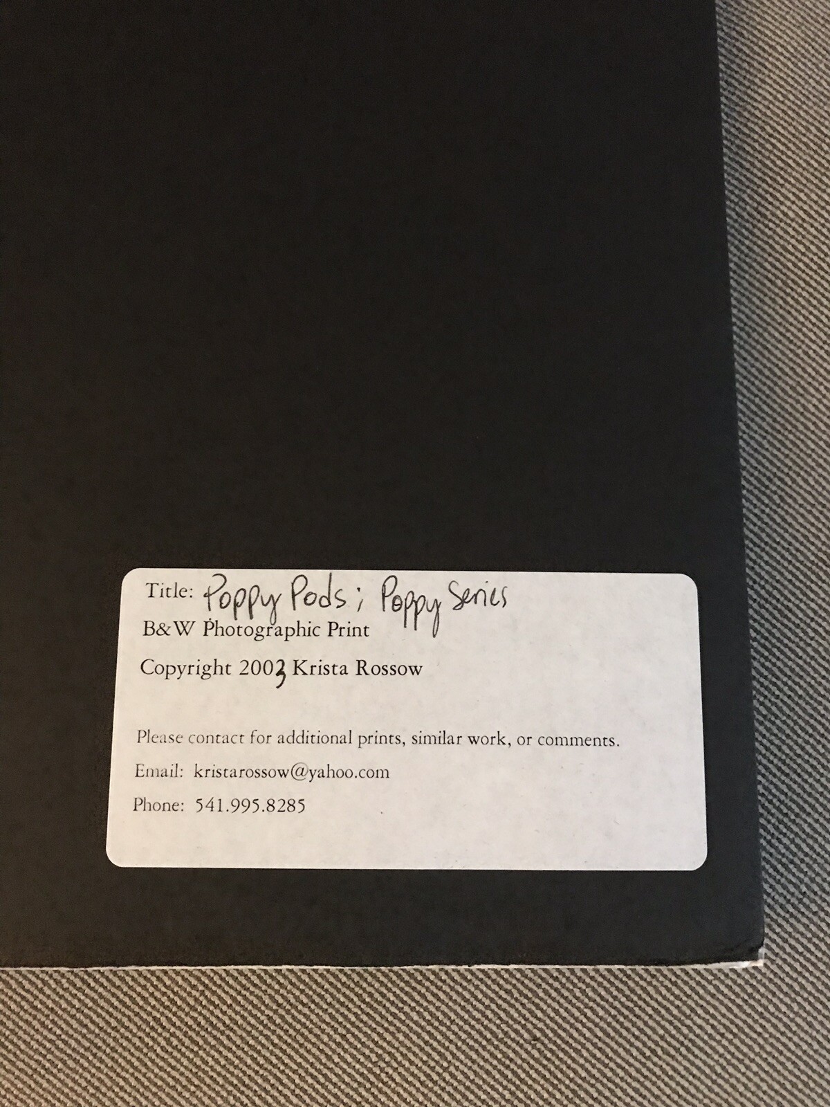 KRISTA ROSSOW SIGNED MODERN PHOTOGRAPHY MATTED OREGON ARTIST POPPY FLOWER NATURE