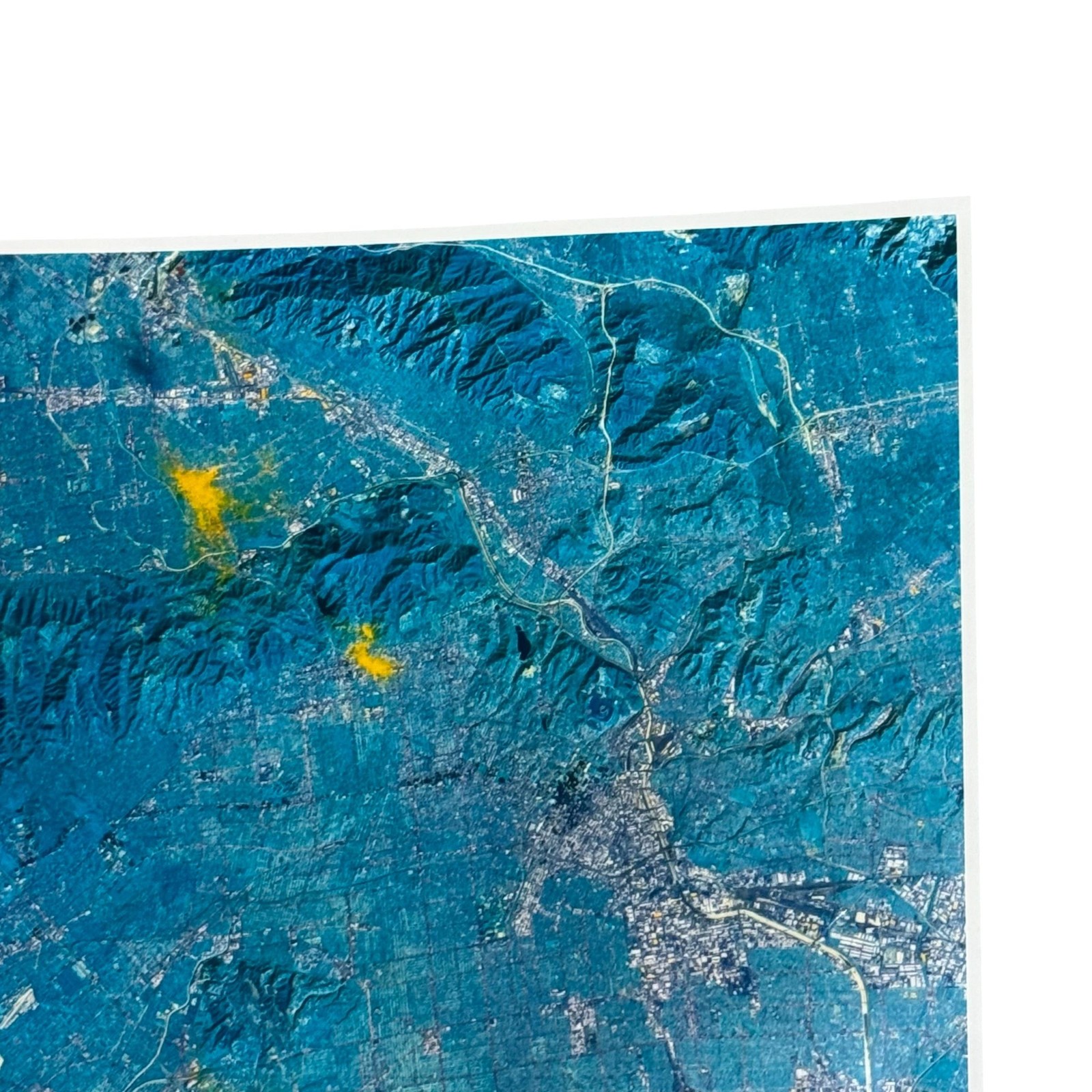 Vintage 1982 Landsat-4 Los Angeles Satellite Photograph EOSAT Hughes 16×20 Color
