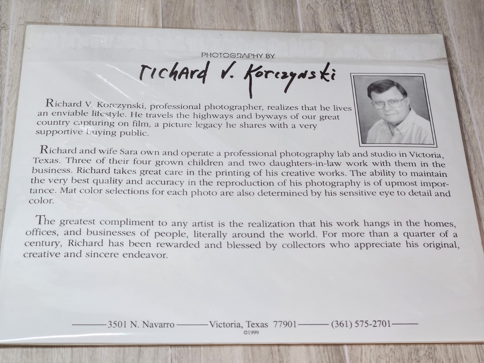Richard V Korczynski Portland Head Light Maine Matted Photo Print 1999 8×10
