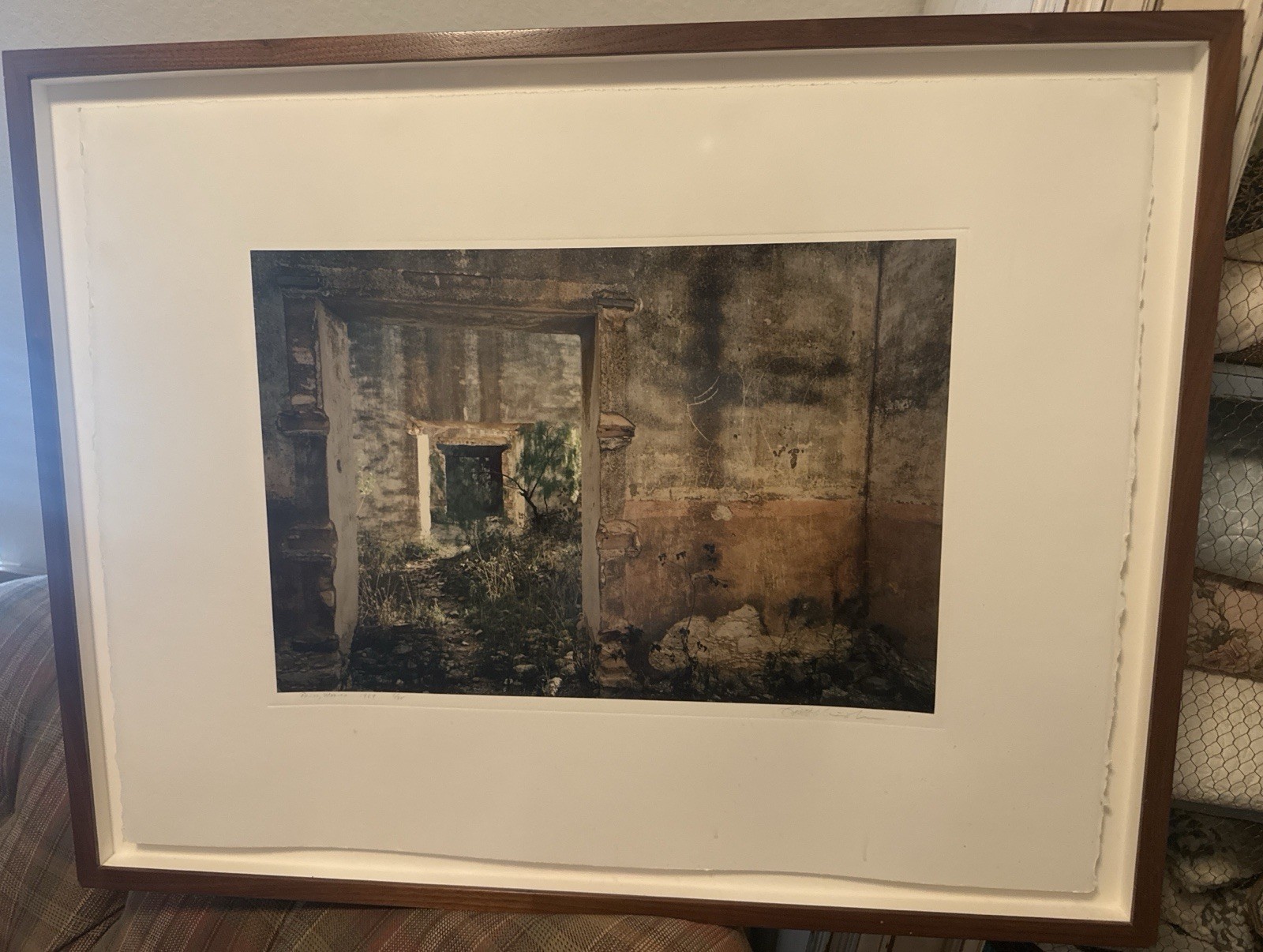 Framed Signed Art Photograph Ruins Mexico Architecture Nature 1989 5/25
