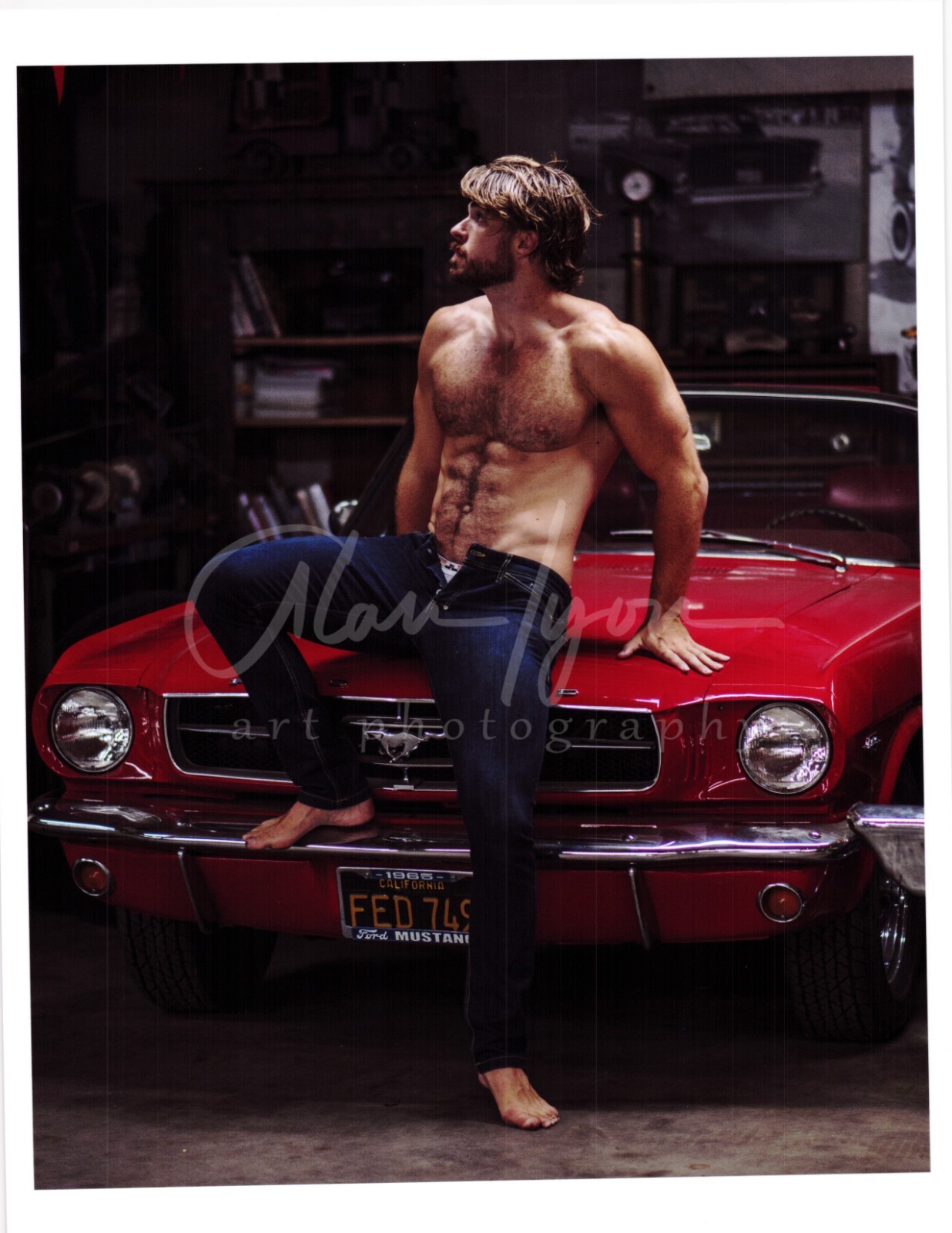 11 X 8.5 Alan Lyon Original Male Photo gay interest (3) Kurt red car 3