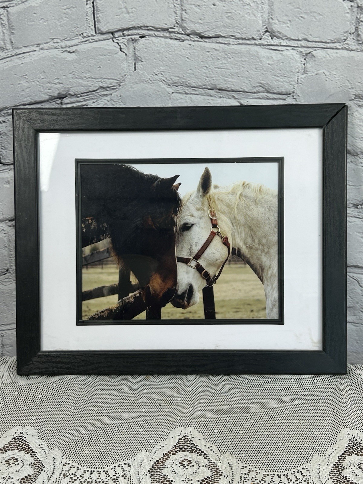 Jennifer Meyers Equestrian Photography “Horse Kiss” Framed & Matted Wall Art