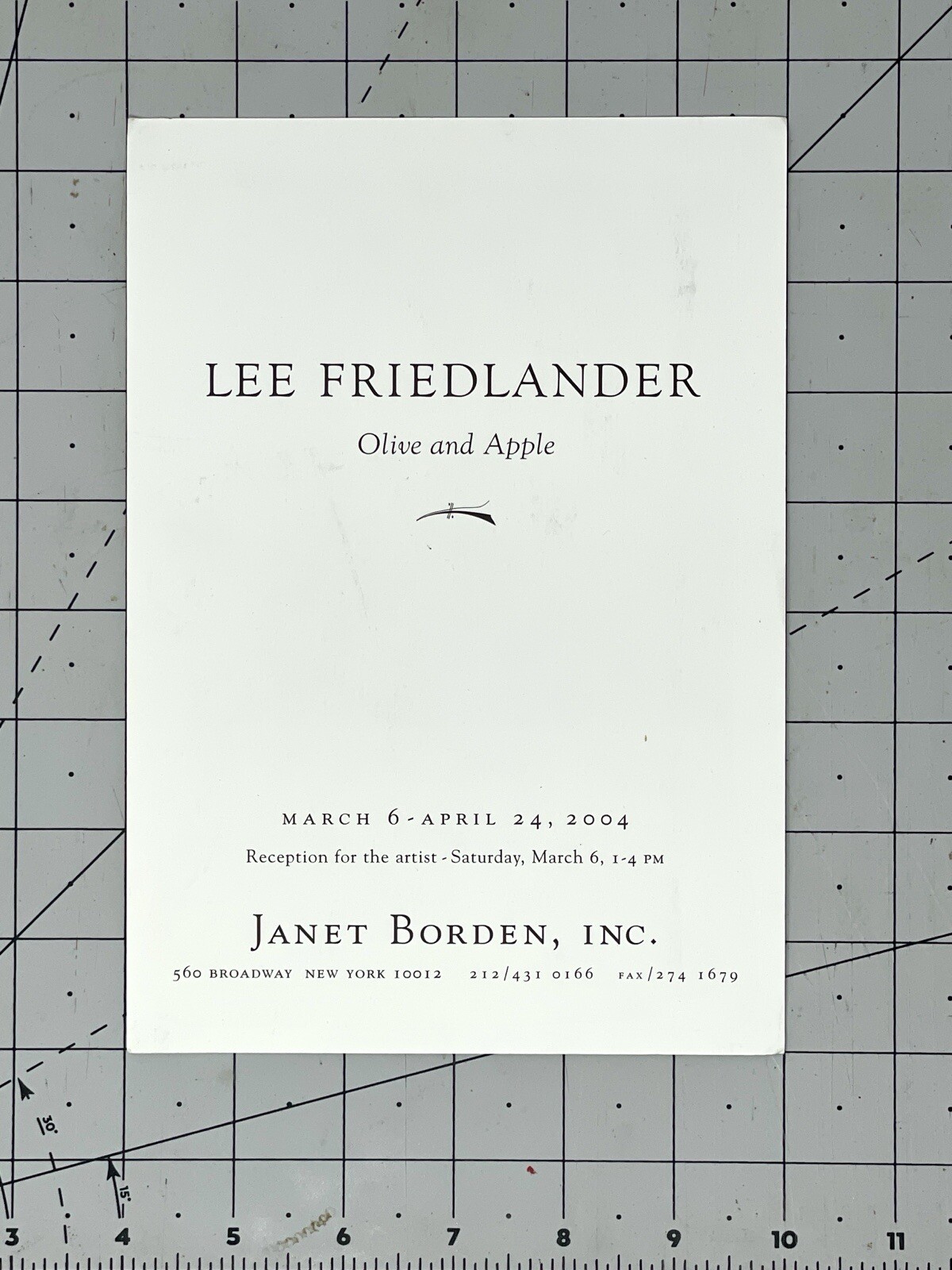 Lee Friedlander (b. 1934) Art Announcement Card 2004 – Olive & Apple