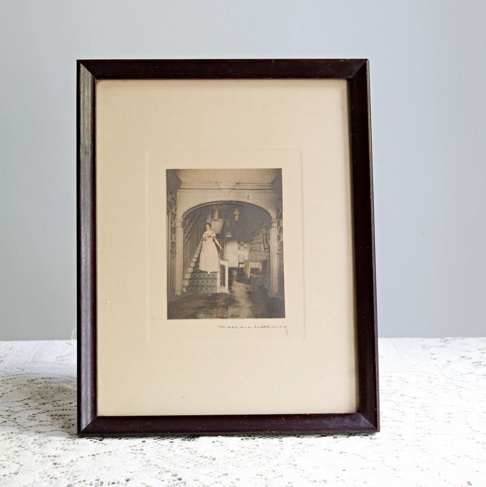 Antique Wallace Nutting Hand Colored Photo Jaffrey House New Hampshire