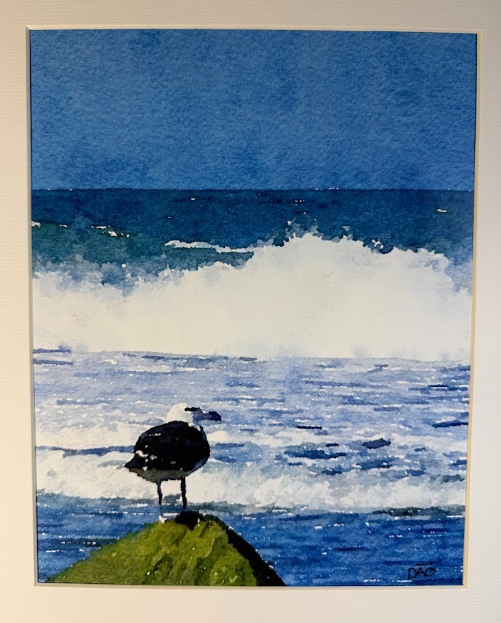 Seagull Digital Watercolor Original Photograph 8 X 10 Matted To 11 X 14 Signed