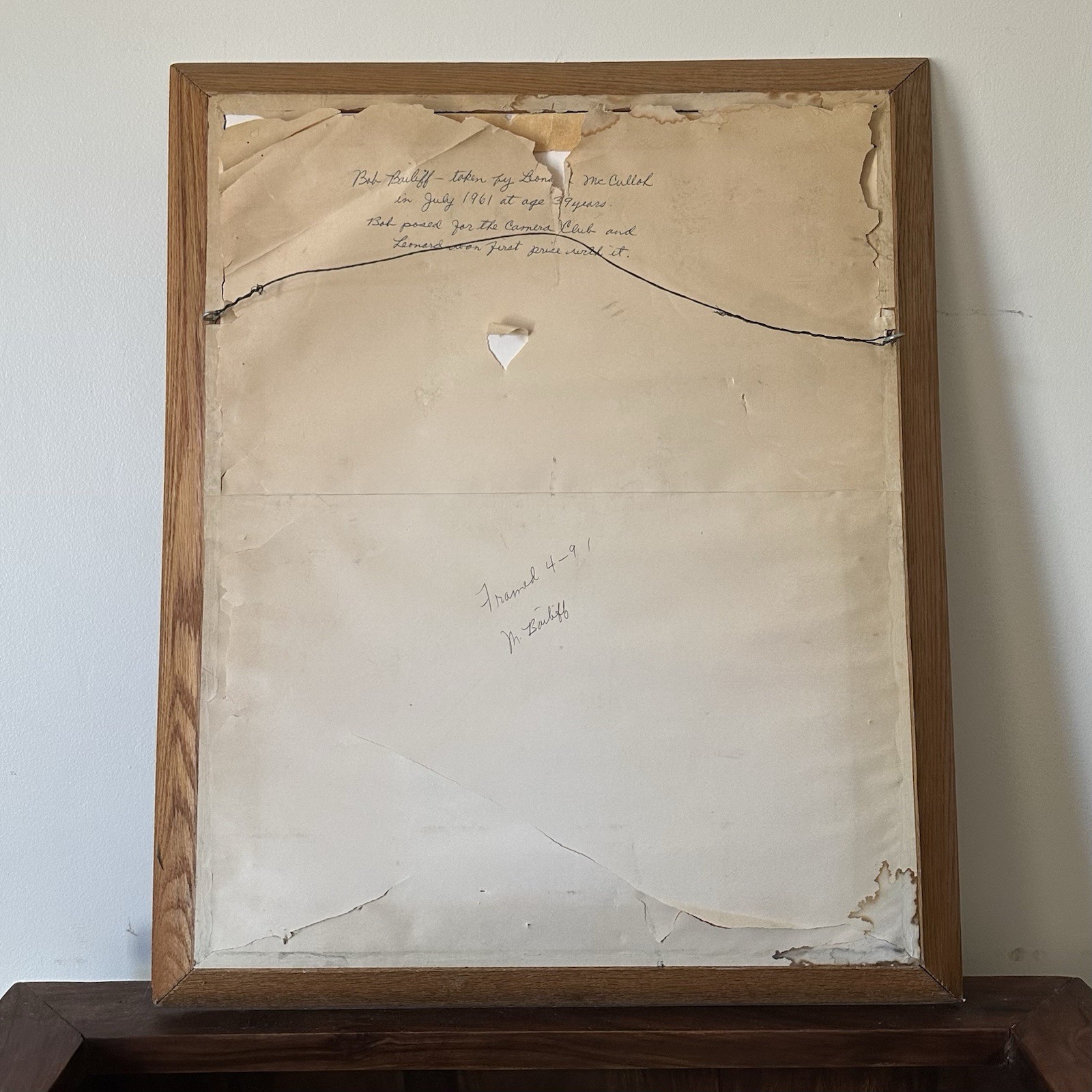 Vtg ‘60s Prize-Winning Cowboy Photograph Large Framed Male Portrait Western