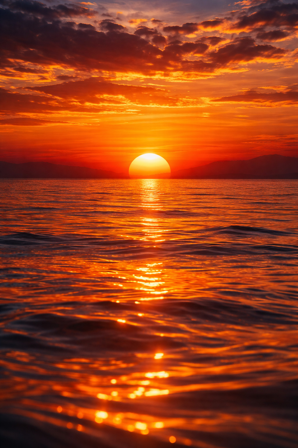 Digital Download Wall Art, Sunset Over Water Printable Landscape Ocean Sunset HD
