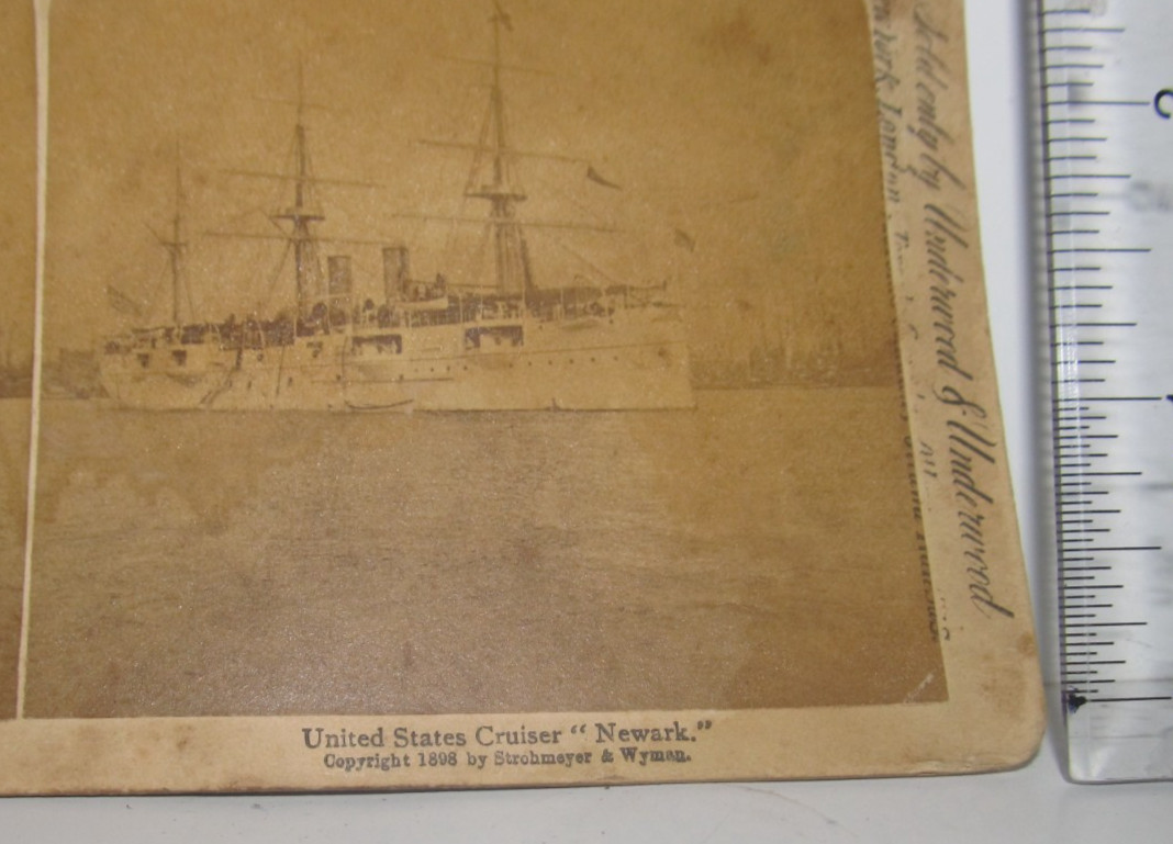 Antique Stereo Scope View Picture Slide United States Cruiser “Newark” (WSC3)