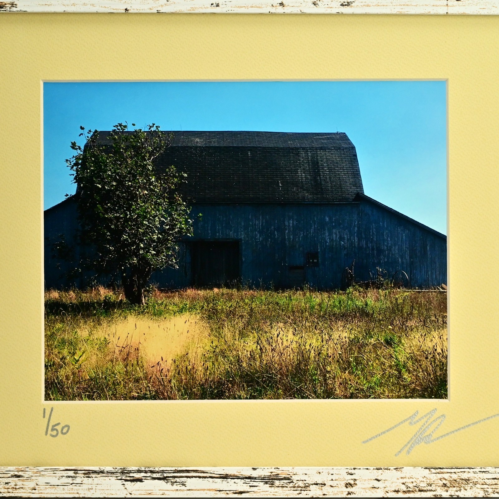 MICHAEL RAY Original Vintage Signed Long Island Landscape Barn Photograph Print