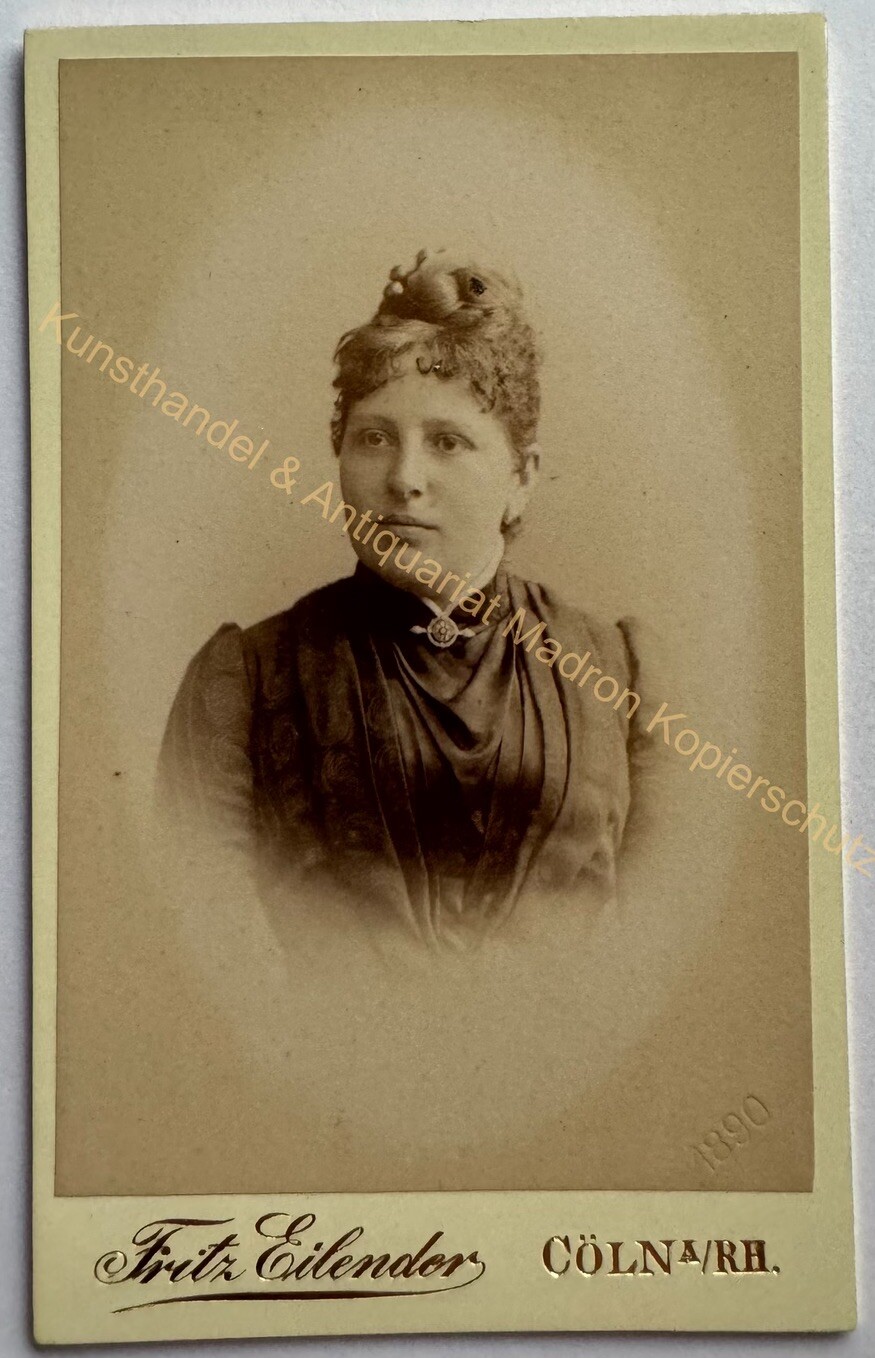 orig. CDV photo photograph old picture woman lady fashion around 1890 Cologne Cologne Eilender