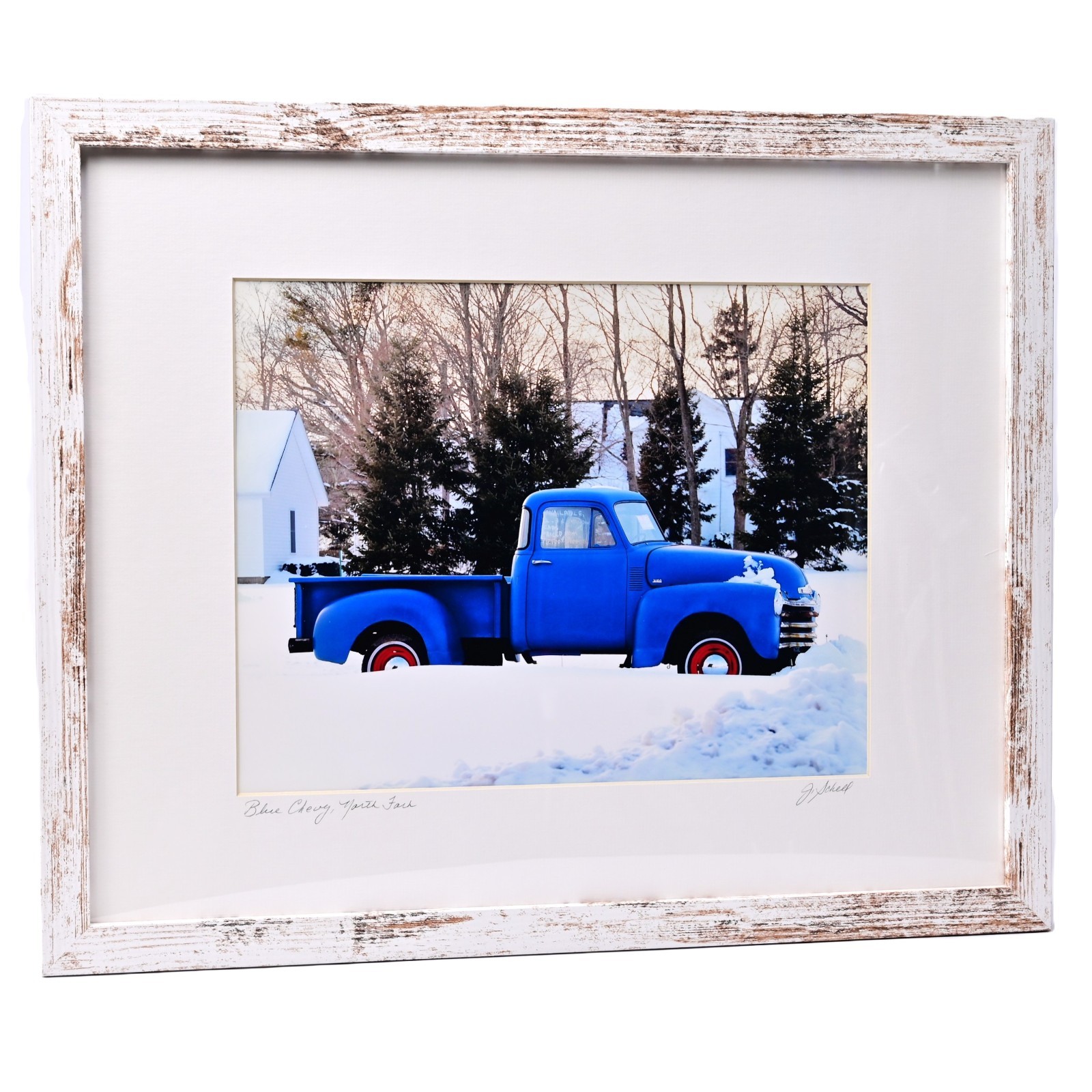 SCHELL Original Vintage Signed 1950s Chevy Pick Up Truck Landscape Photograph