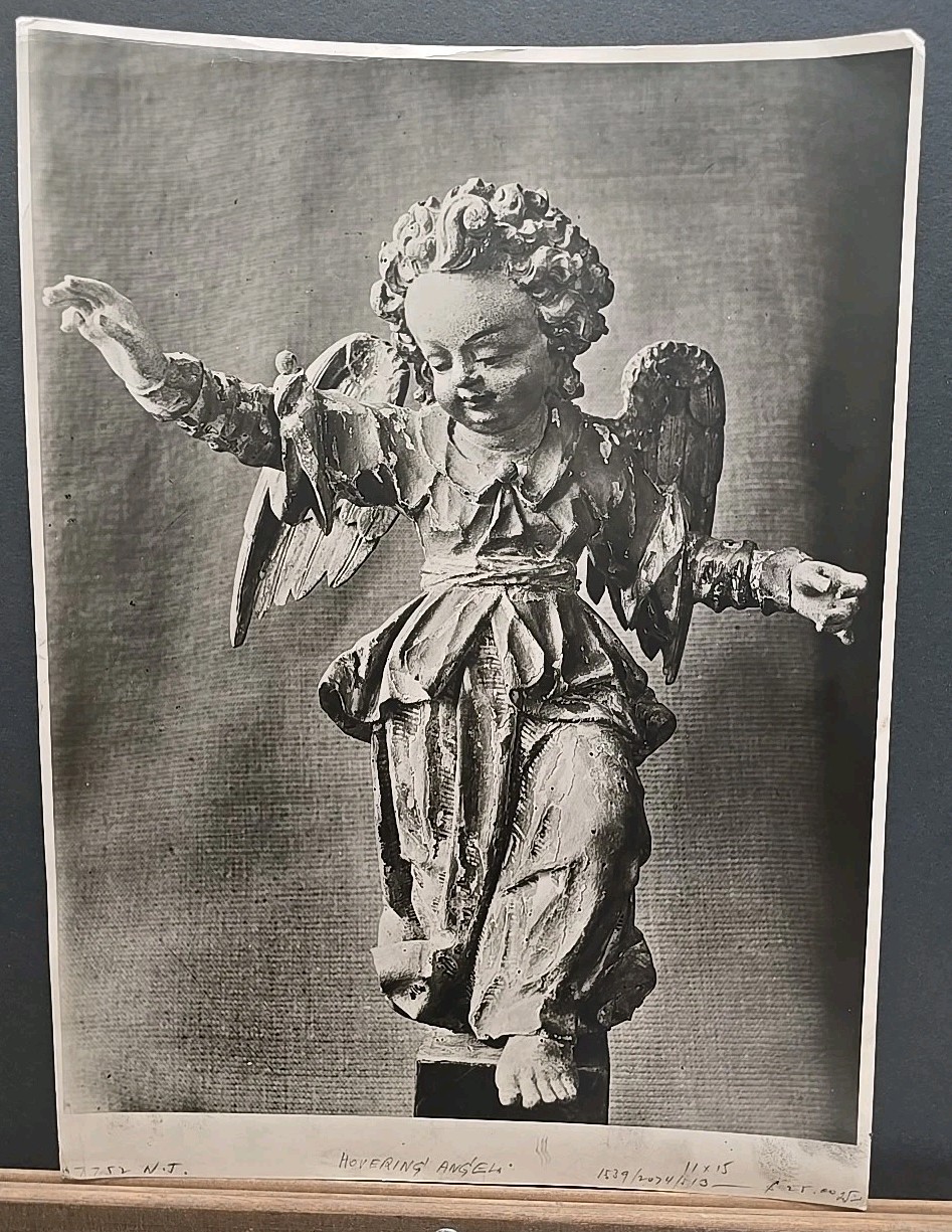 Vintage Silver Gelatin Print of a Baroque Sculpture “Hovering Angel” Bildarchiv