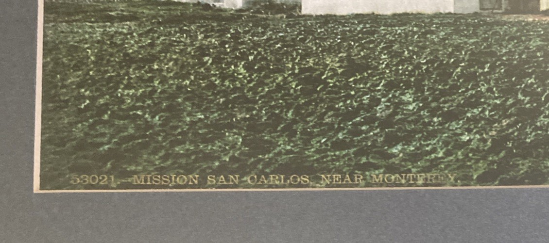 Antique San Carlos Mission Tinted Photograph Monterey California Vintage