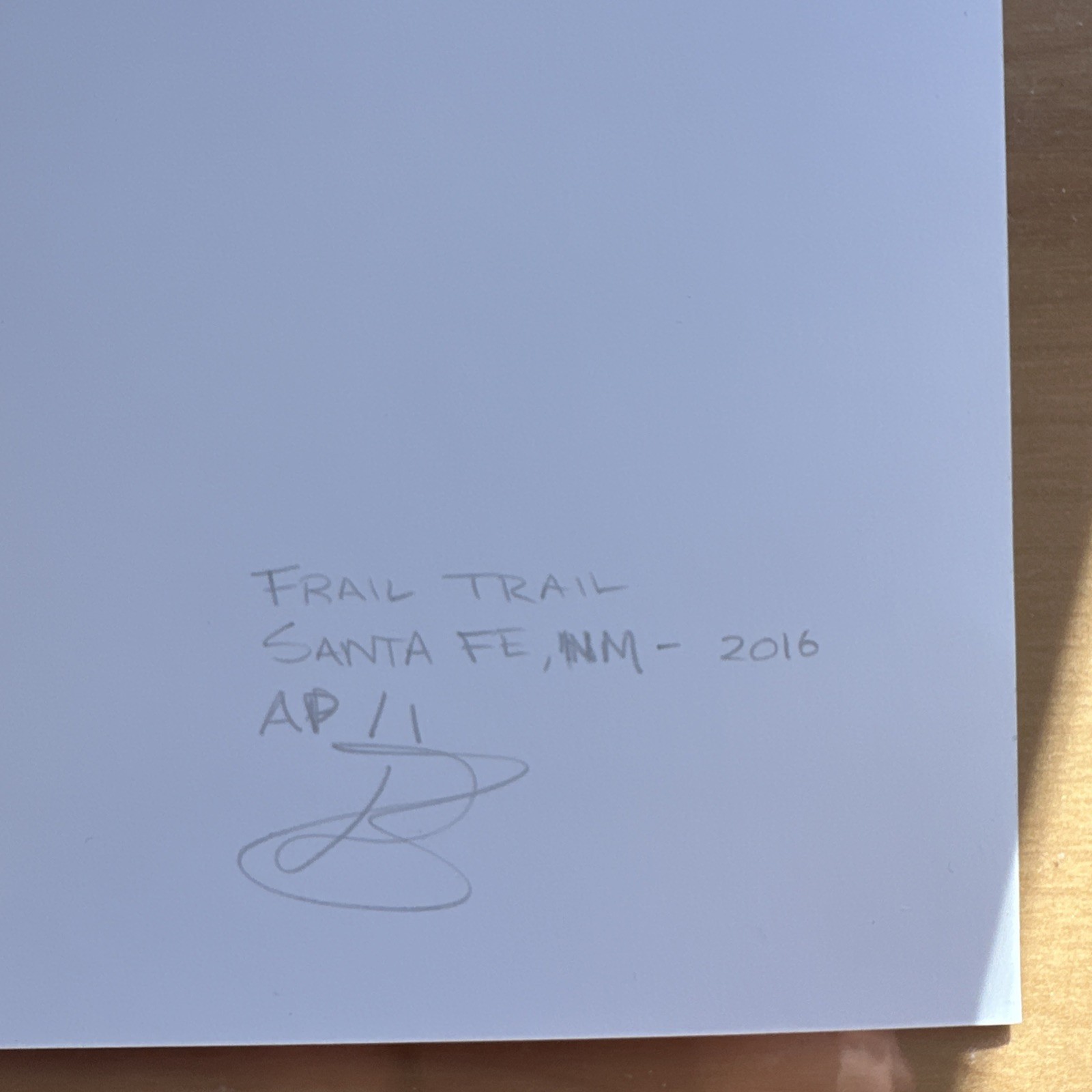 Frail Trail — Signed Archival Photograph, Santa Fe NM (2016), 11×14