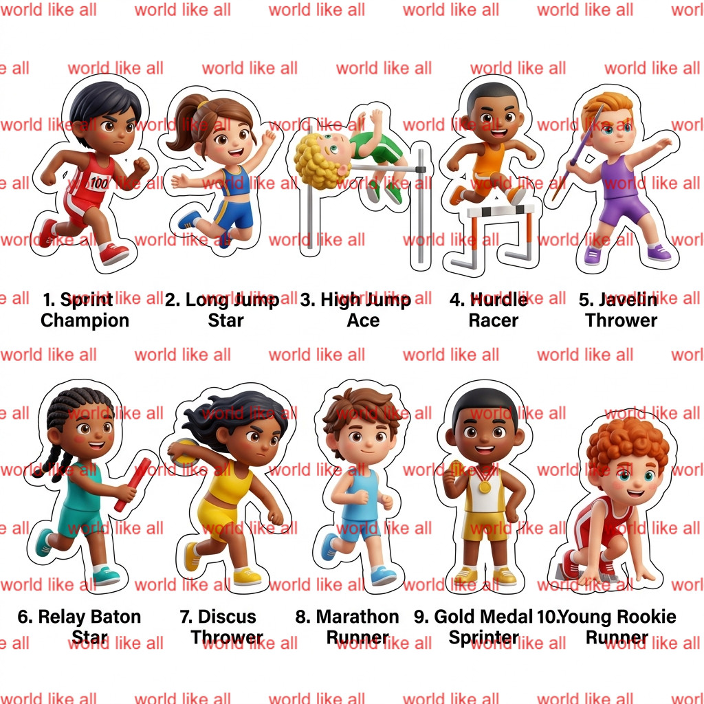 Sports Sticker Mega Bundle for Kids | Cute 3D Cartoon 4k digital