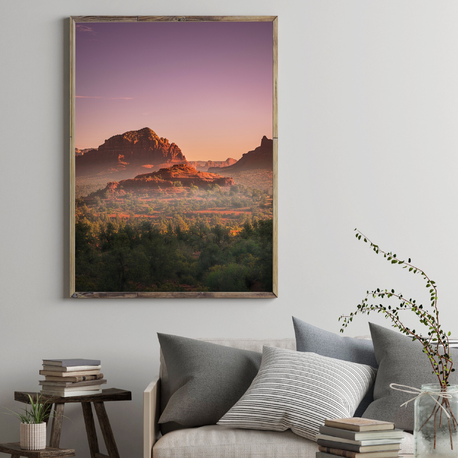 Bell Rock Sunrise, Sedona Arizona Landscape Photo, Bell Rock Trail Fog, Wall Art