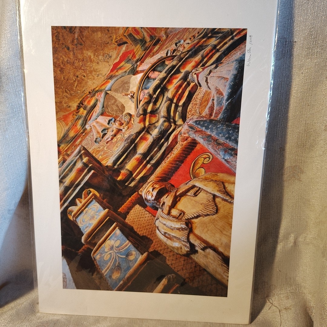 San Xavier Interior Signed Warren Allen 2008 Photographic Print 19×13 Tubac, Az