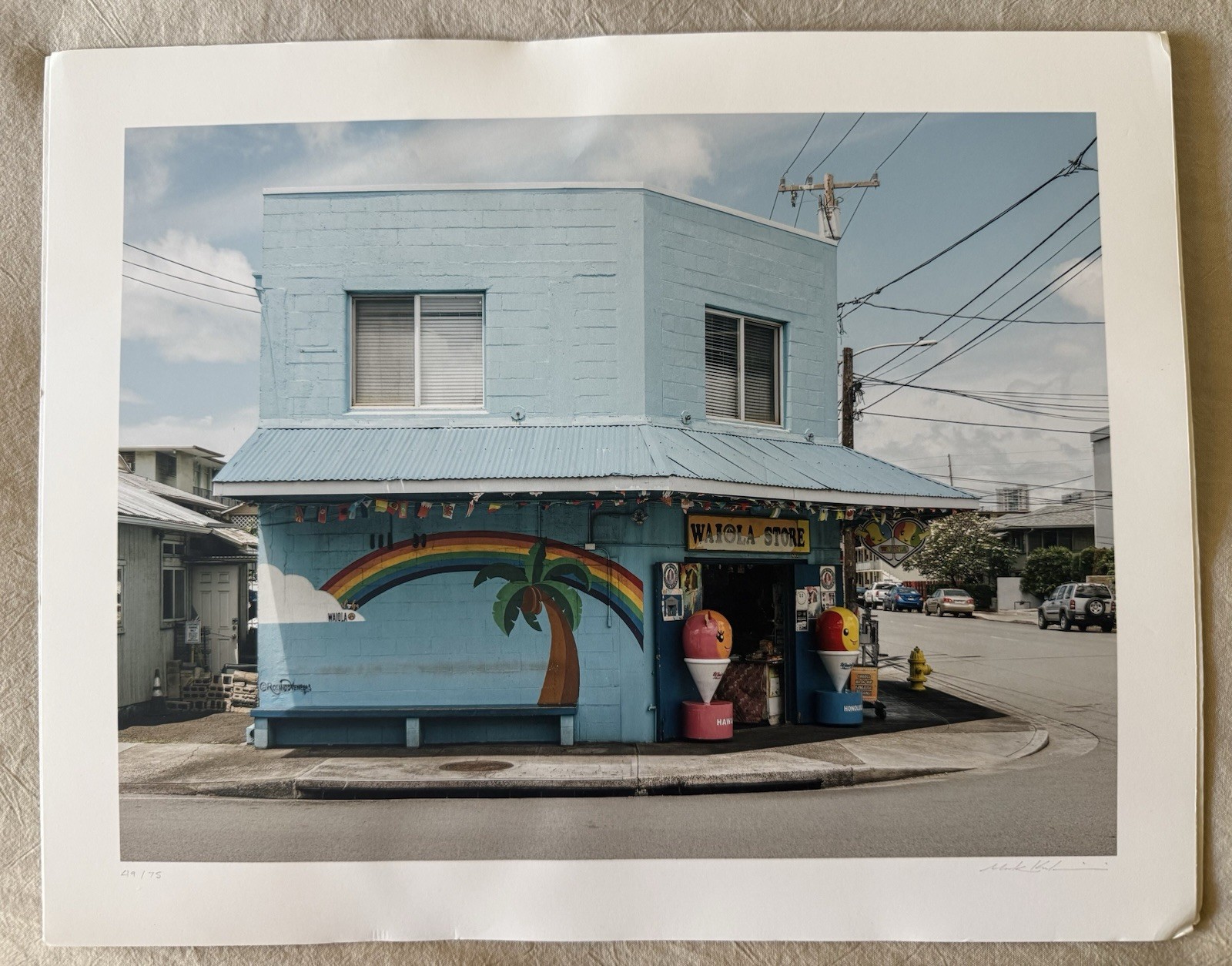 Mark Kushimi Waiola Shave Ice Honolulu Hawaii Signed Limited Edition Print 49/75