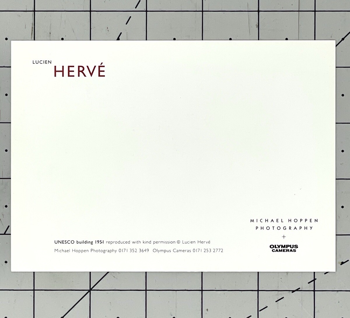 Lucien Hervé (1910-2007) Photo Print Card UNESCO Building 1951