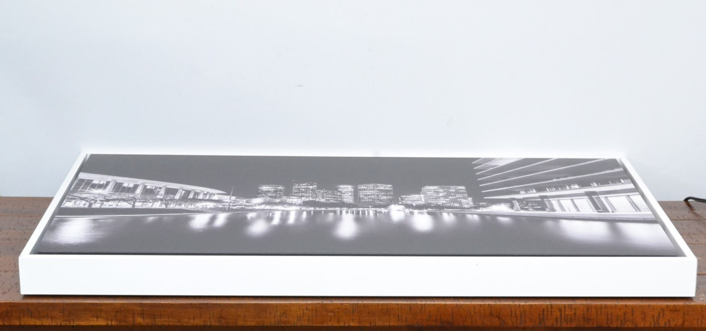 Downtown Los Angeles Water & Power Building – Black & White 20×30 Framed Canvas