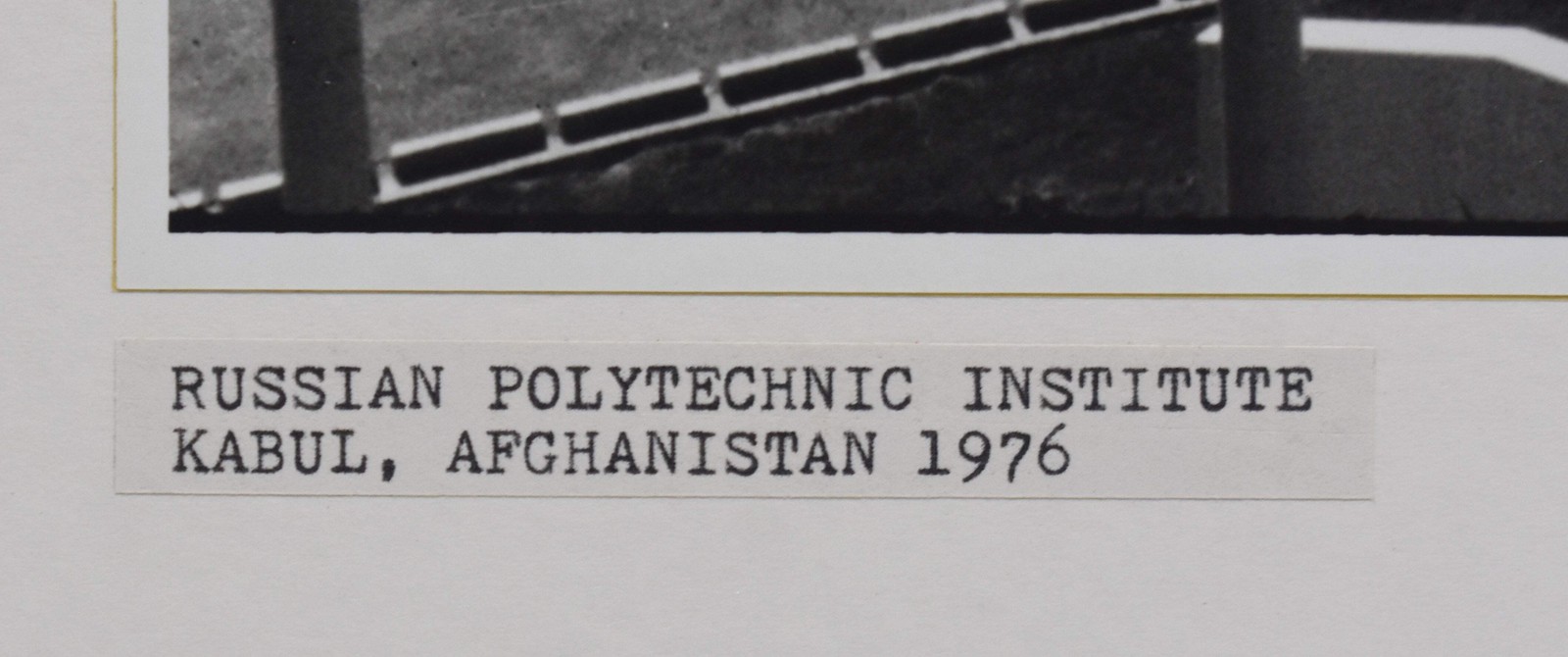 J.W. Howlett Photograph: Russian Polytechnic Institute Kabul, Afghanistan 1976
