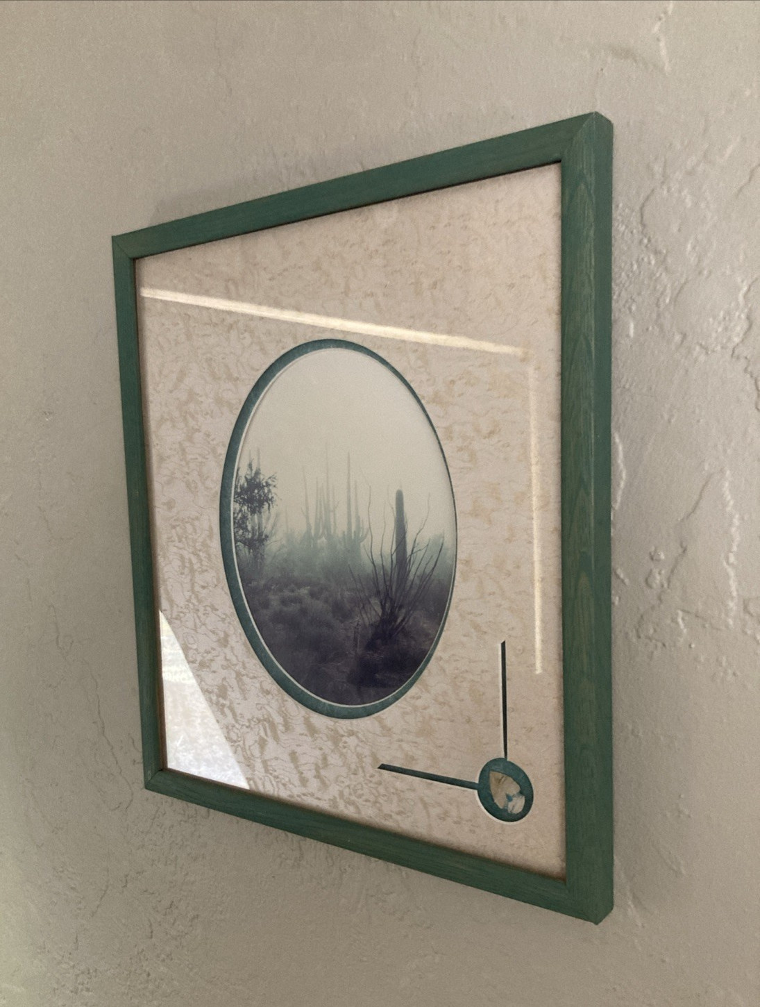 Vintage Original Photography Print Southwestern Saguaro Desert Misty Morning