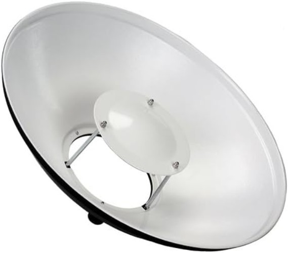 Durable 16in All Metal Beauty Dish with Diffusion Sock – Photography Essential