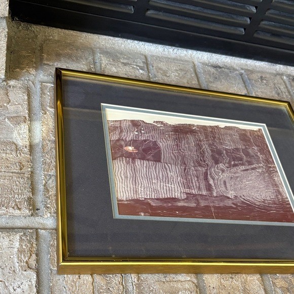 Vintage Framed Abstract Water Art Photography Print w/Gold Frame 11.5″ by 15.5″