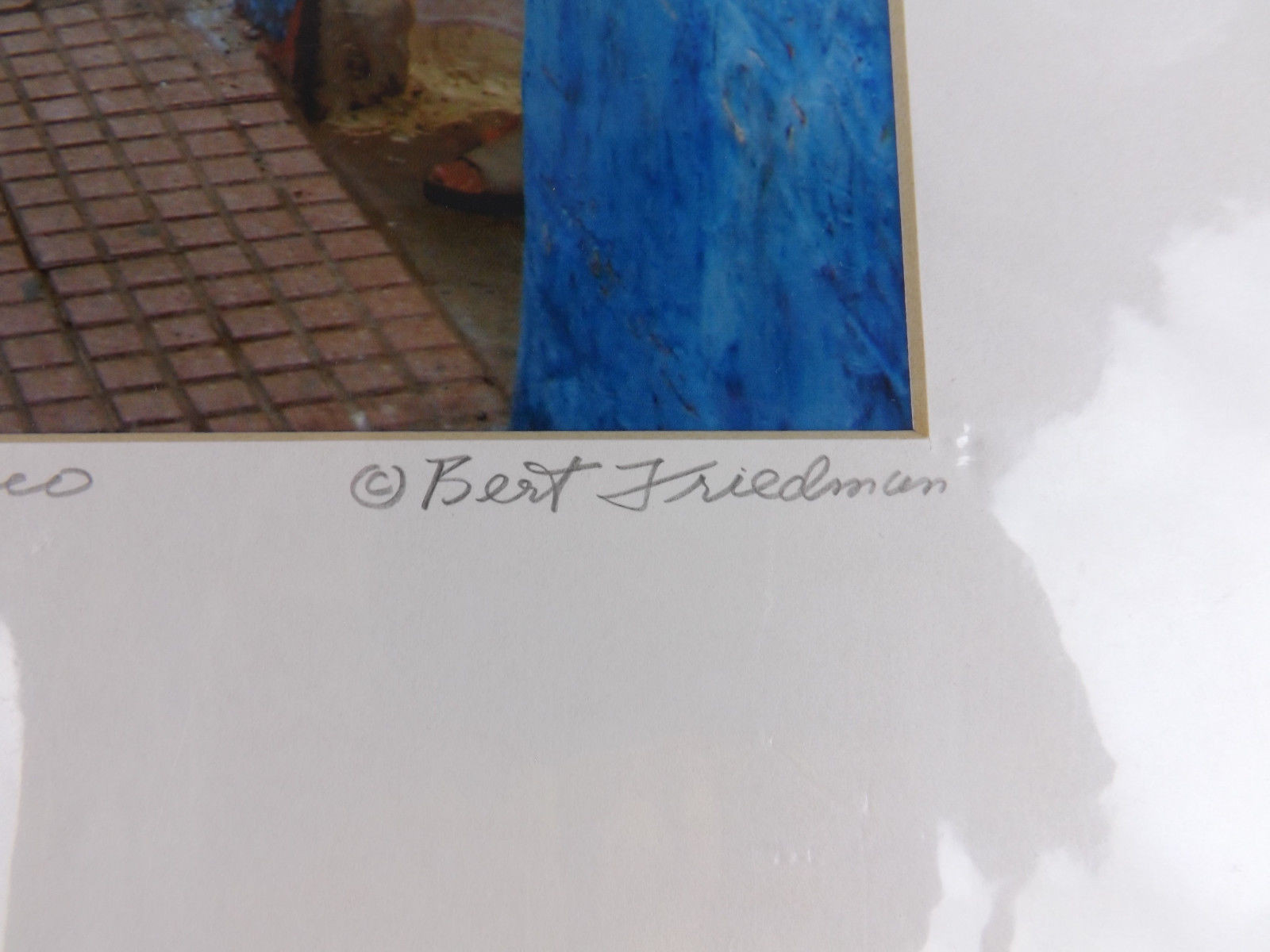 Kasbah Rabat Morocco Color Photo Women Blue Alley Tile 11″ x 14″ Bert Friedman