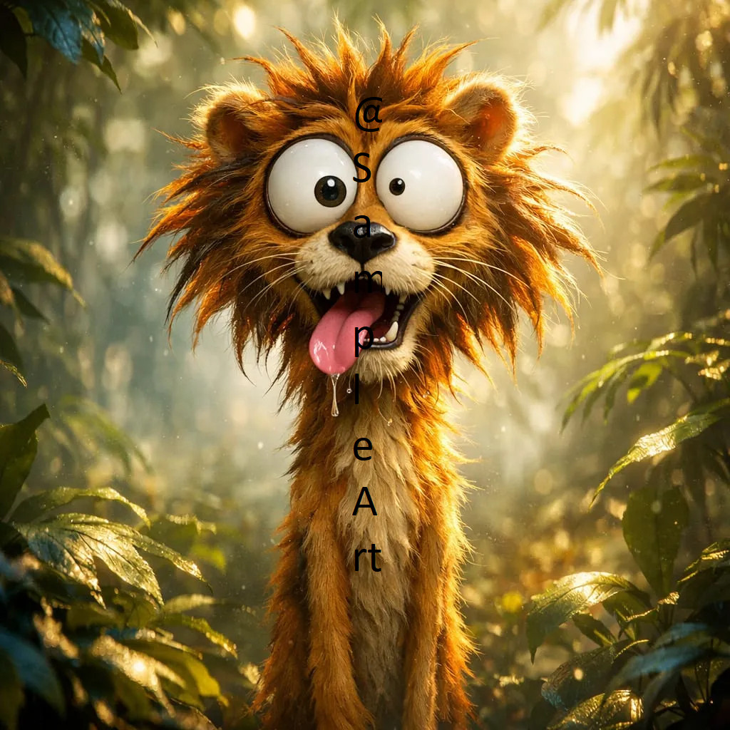 Digital Image Picture Wallpaper Background Desktop Phone AI Art – Goofy Lion