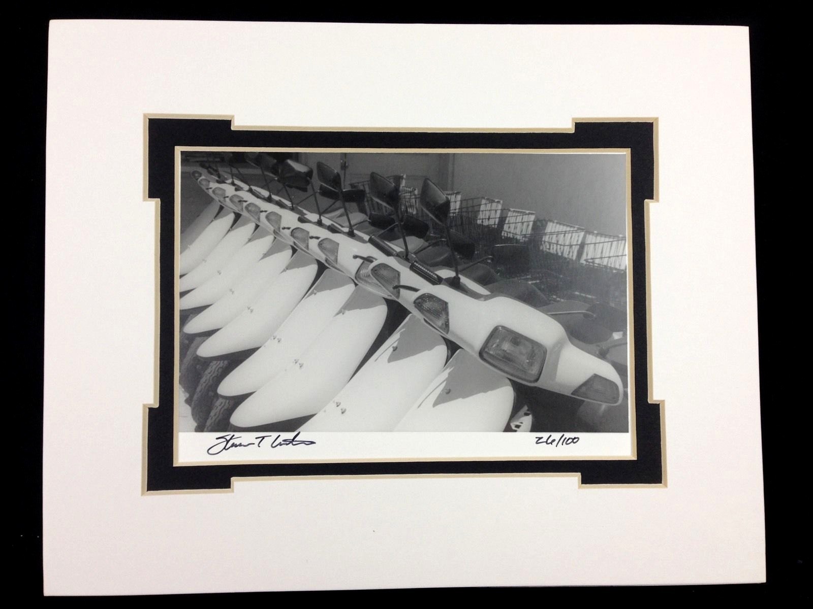 Black & White Photo Beach Scooters Key West Matted Signed Art Photography