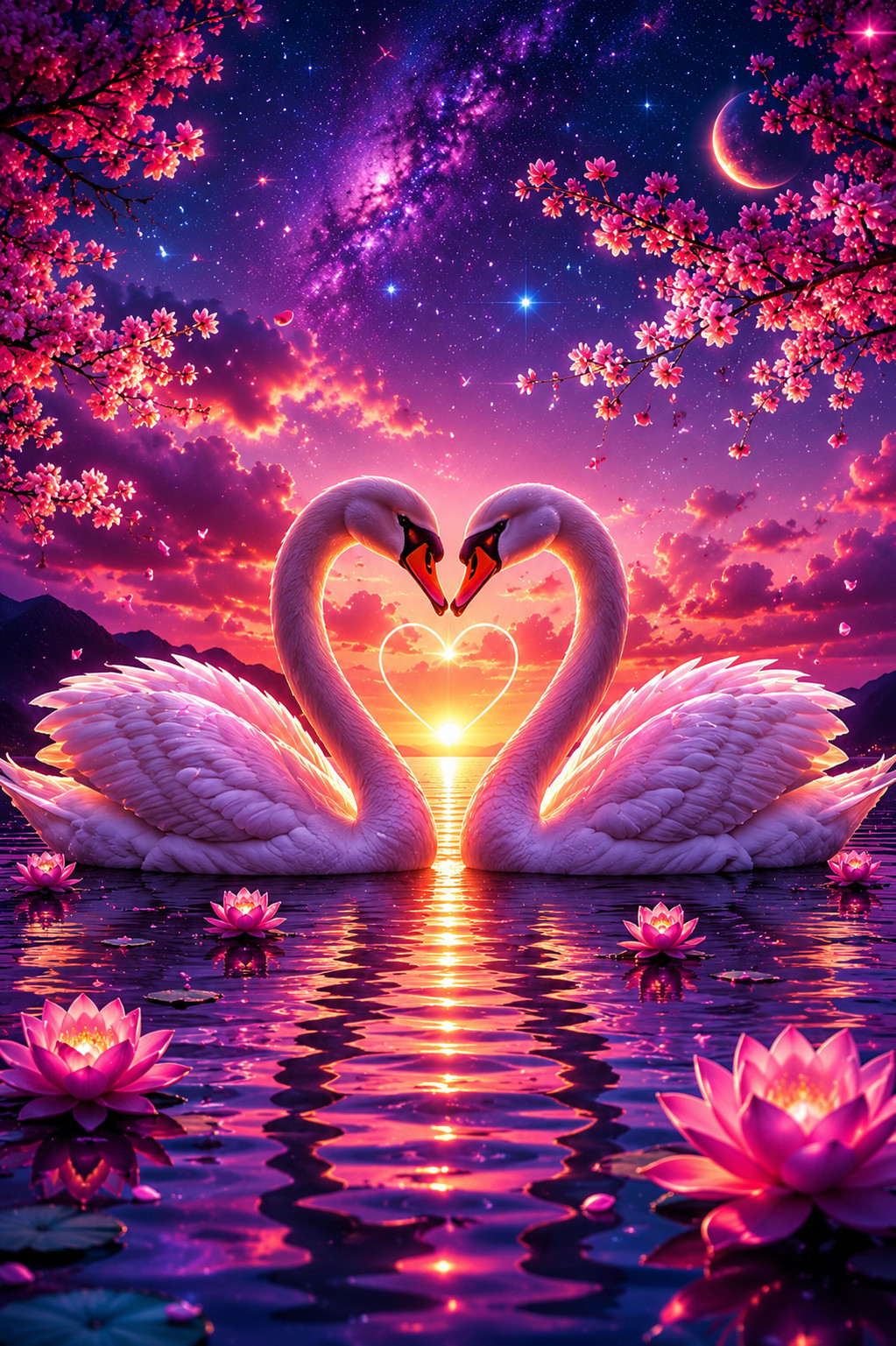 Digital Image Picture Photo Pic Wallpaper Background Serene Swan Love 78487