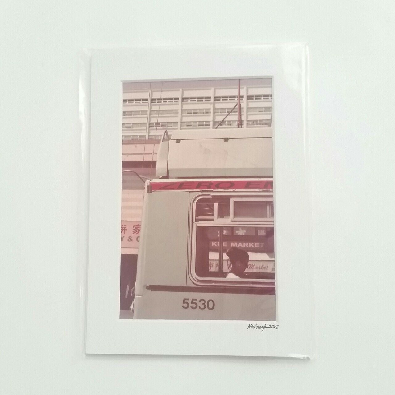Matted Photo Print San Francisco Bus CA Sky Modern Photography Home Decor City