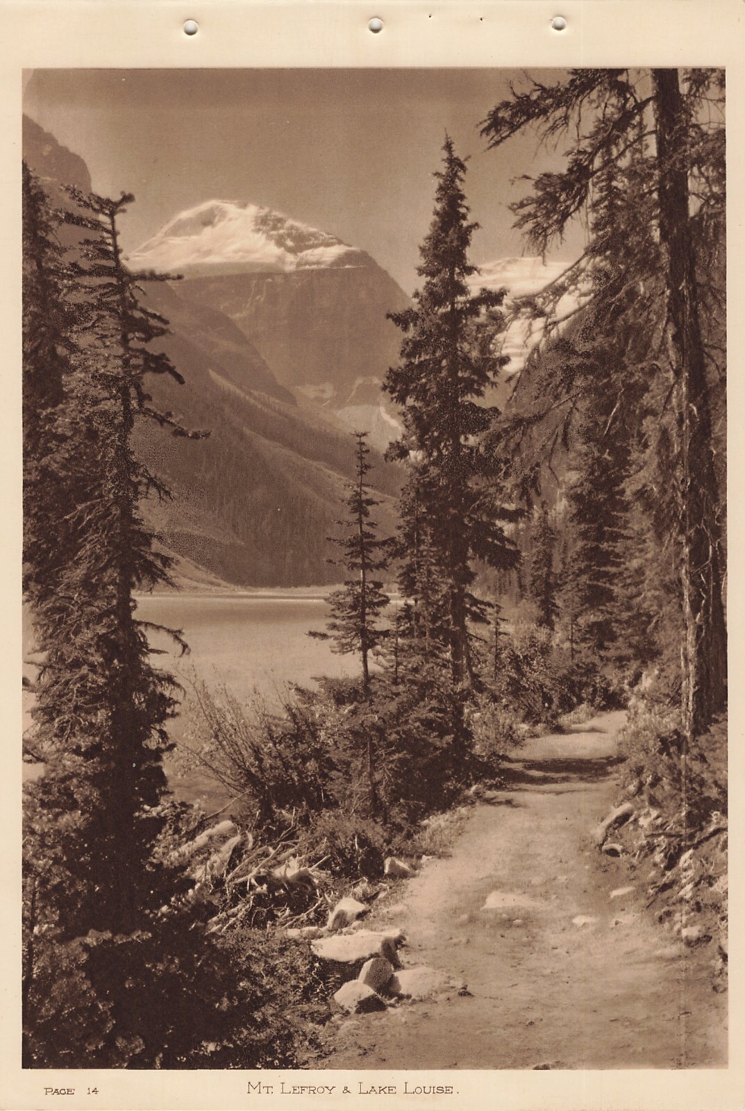 Canadian Pacific Rockies Byron Harmon Photogravure MT Lefroy & Lake Louise