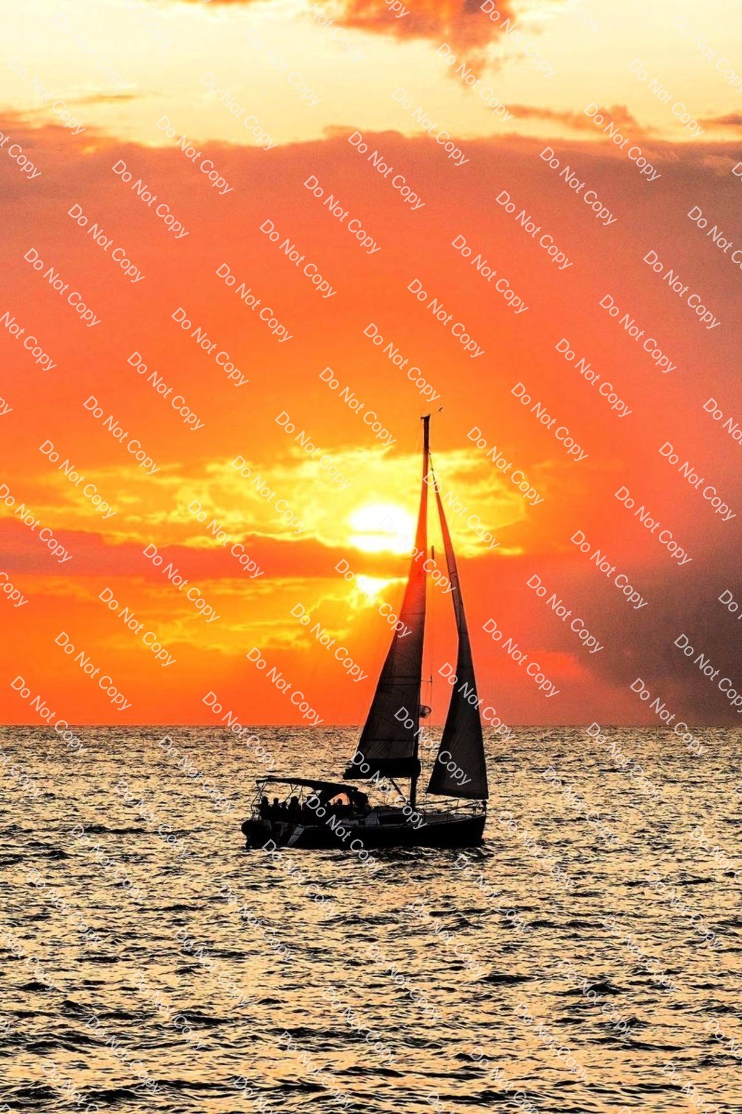 Digital Photo Image Wallpaper Background Sunset Sailboat