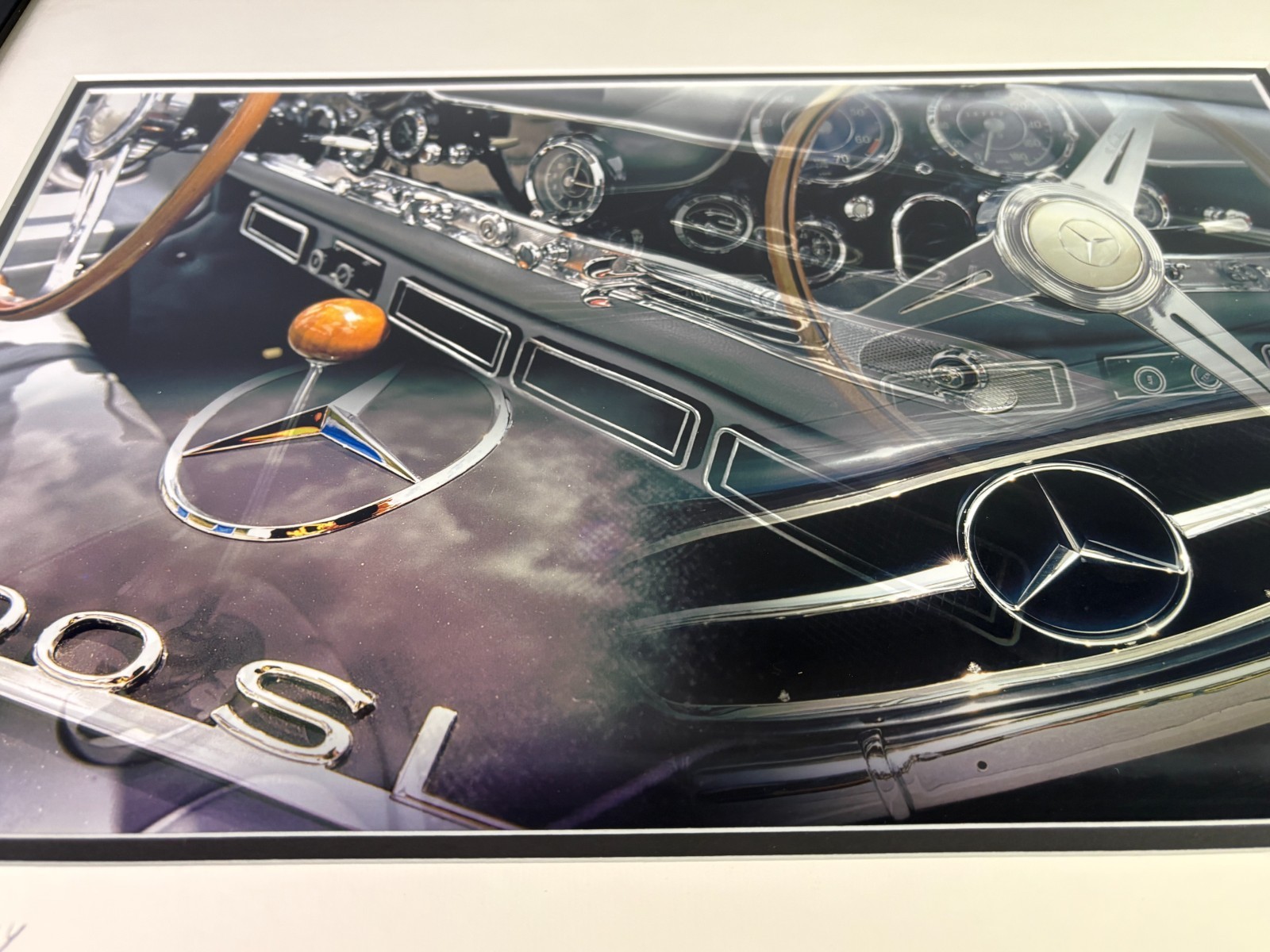Framed Car Auto Fine Art Photographs Mercedes Jaguar Chevy Charles Abrams Signed