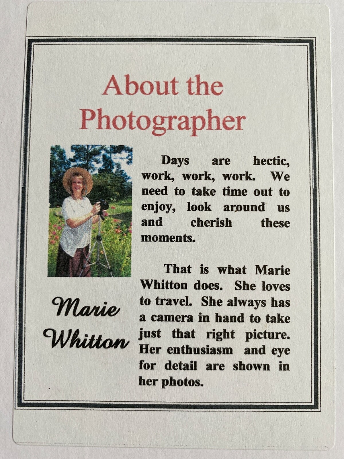 11 X 14 Photo in matte – signed by photographer Marie Whitton- Orange Poppy