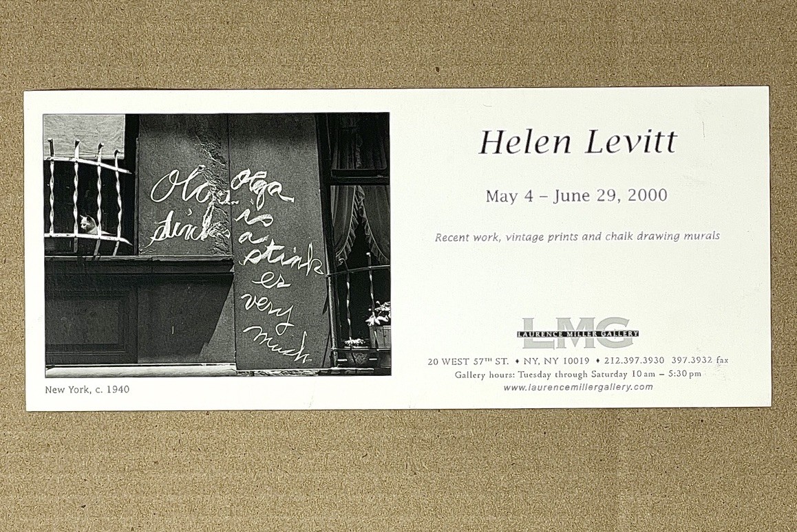 Helen Levitt (1913-2009) Art Photography Announcement Card 2000 LMG Gallery