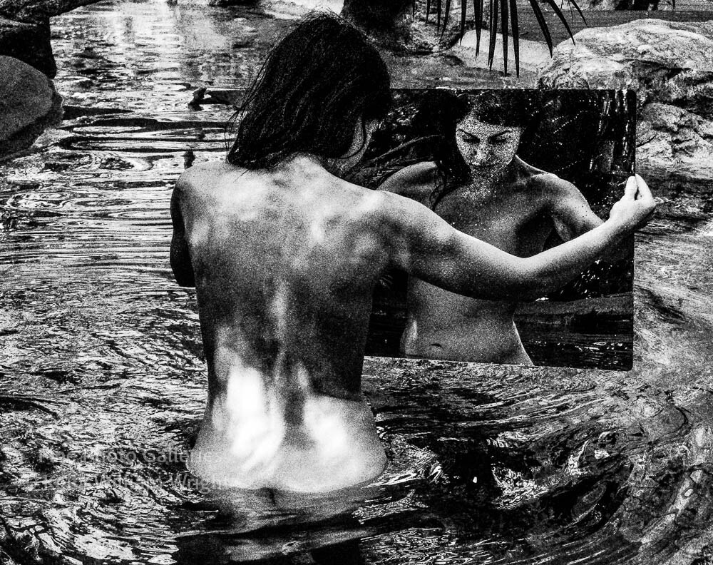 KELLY WILLIAM WRIGHT Original Female Nude Zen Paradise Reflection LARGE Photo