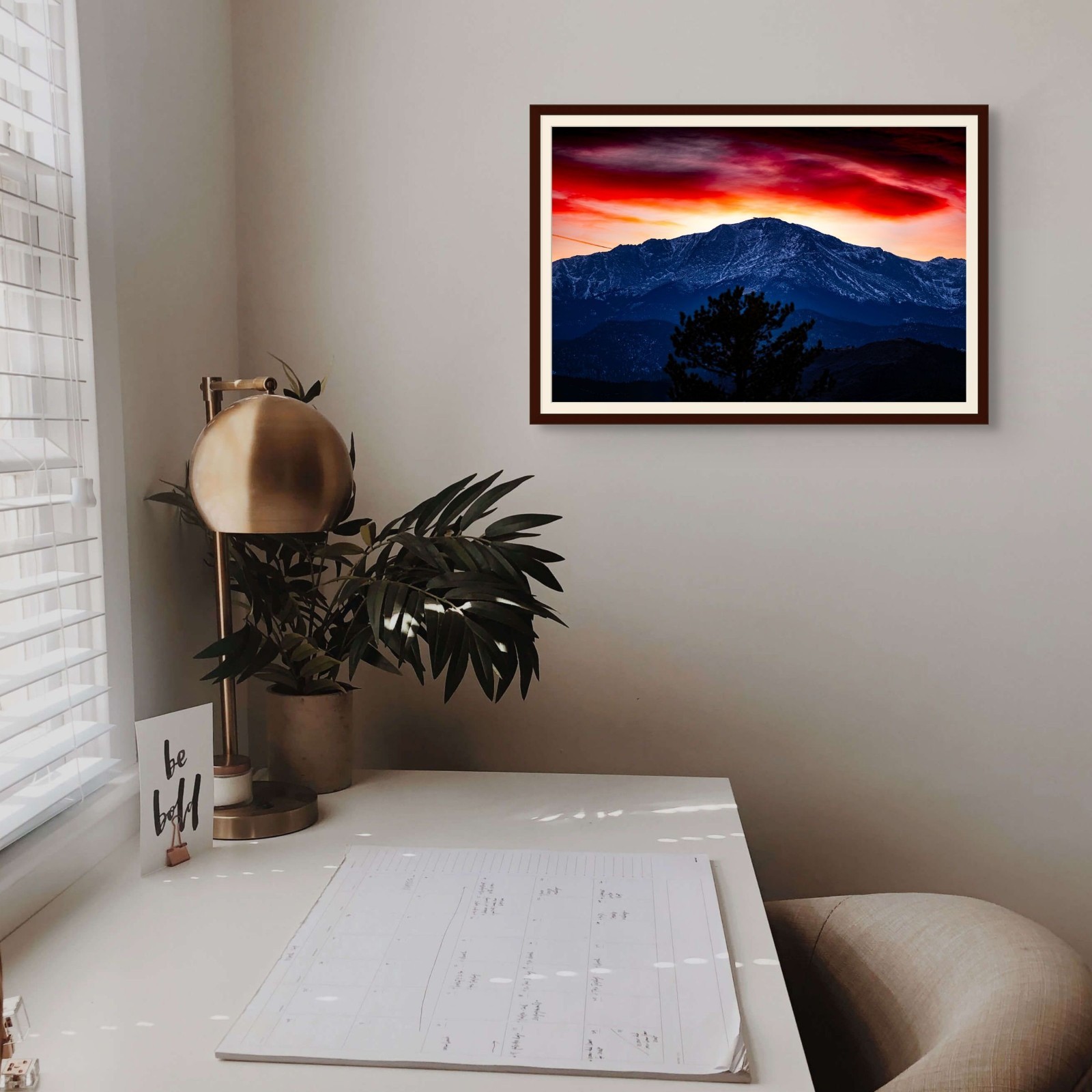 13×19 Fine Art Photography Print – Fiery Mountain – Archival Photo Paper